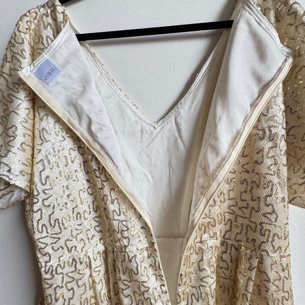 JIBRI Gold Sequined Sculptural Jumpsuit - Picture 9 of 9
